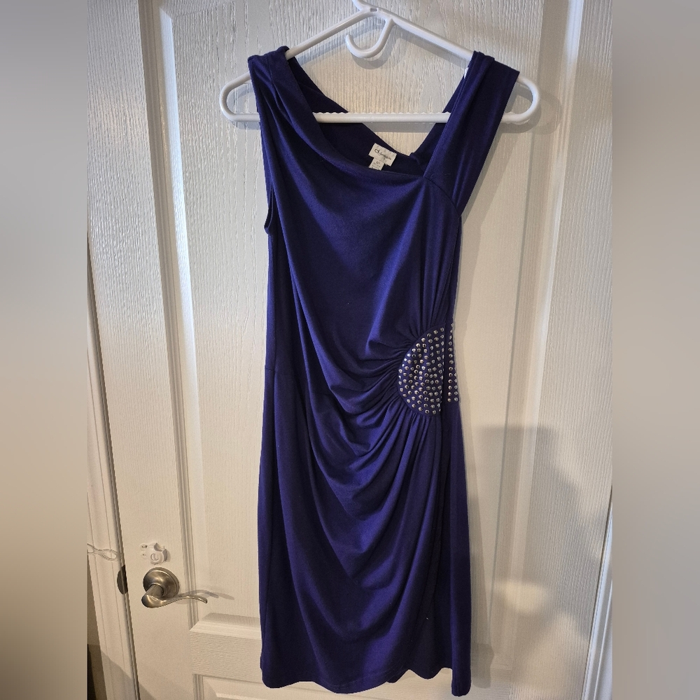 Elegant Purple Dress with Studded Detail